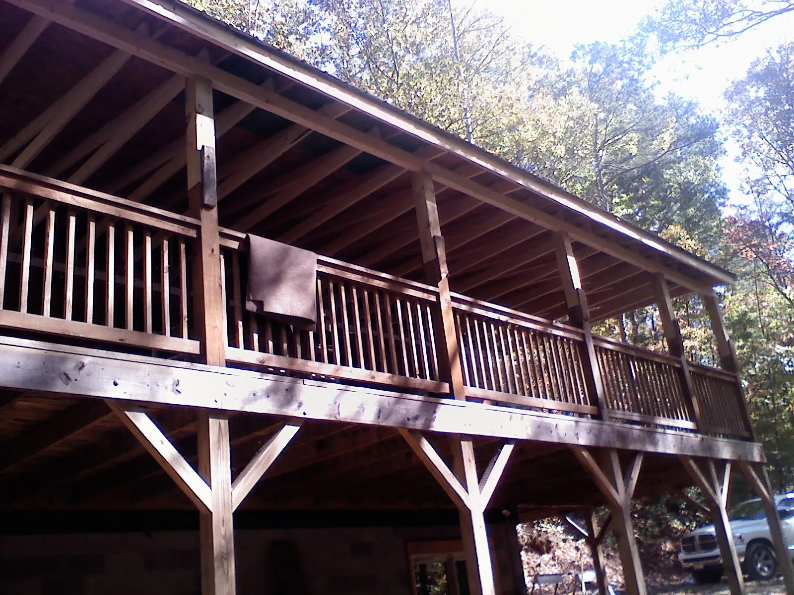 Timber framing under a new elevated porch and deck — Roof Leak Repair in Bergenfield by Roofing Brothers